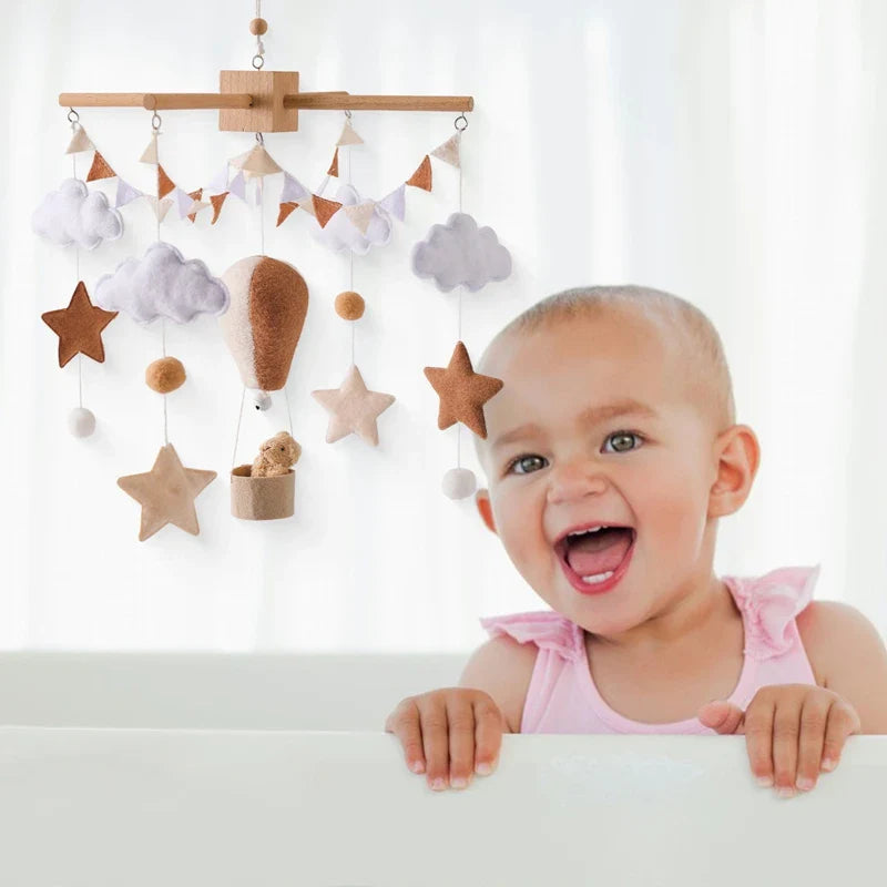 Hot Air Balloon Crib Mobile Newborn Sensory Toys Soothing - Tophatter Daily Deals