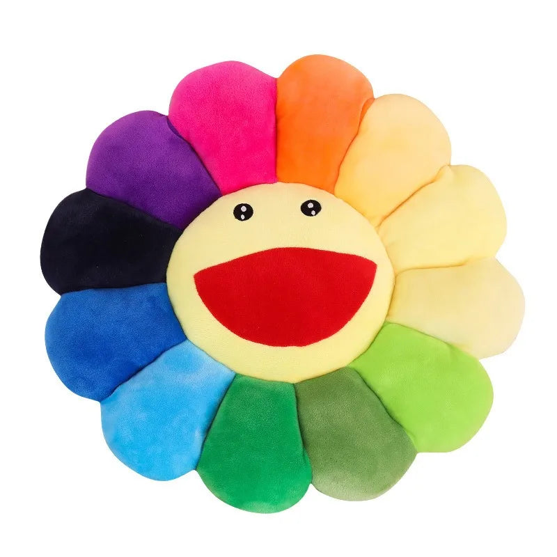 Japan Sunflower Face Plush Seat Cushion Rainbow Flower Flowers - Tophatter Daily Deals