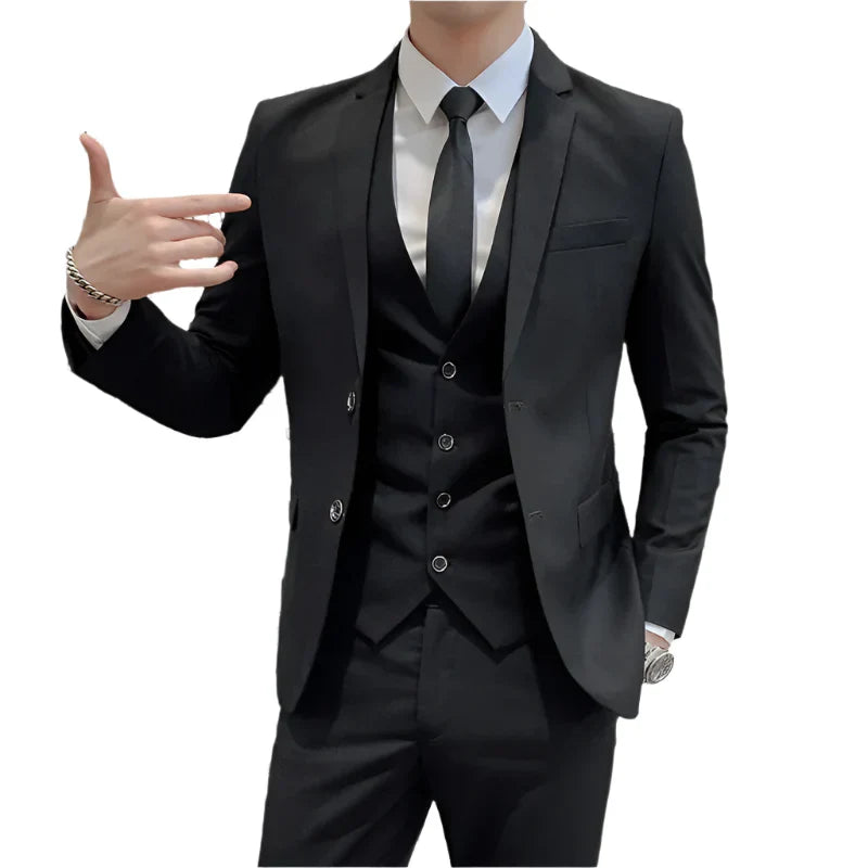 Mens Business Suit Set Blazer (Black) Apparel & Accessories > Clothing > Suits - Tophatter Daily Deals