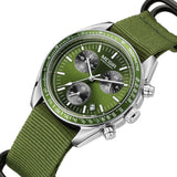 Quartz Chronograph Watch Blue Nylon Strap Waterproof Green - Tophatter Daily Deals