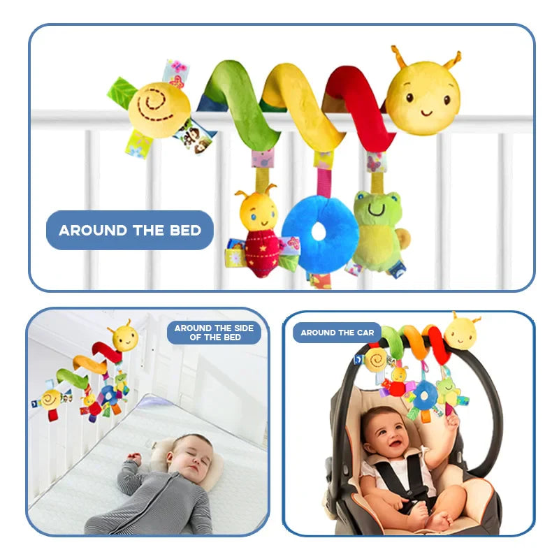 Baby Hanging Car Seat Toy With Squeaker Rattles 0 To 12M - Tophatter Daily Deals