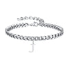 Initials Cuban Link Bracelet Stainless Steel Adjustable J - Tophatter Daily Deals