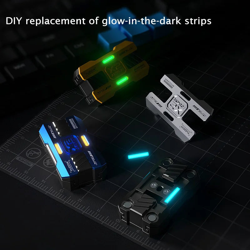 Luminous Push Slider Metal Fidget Toy EDC Stress Relief - Tophatter Daily Deals