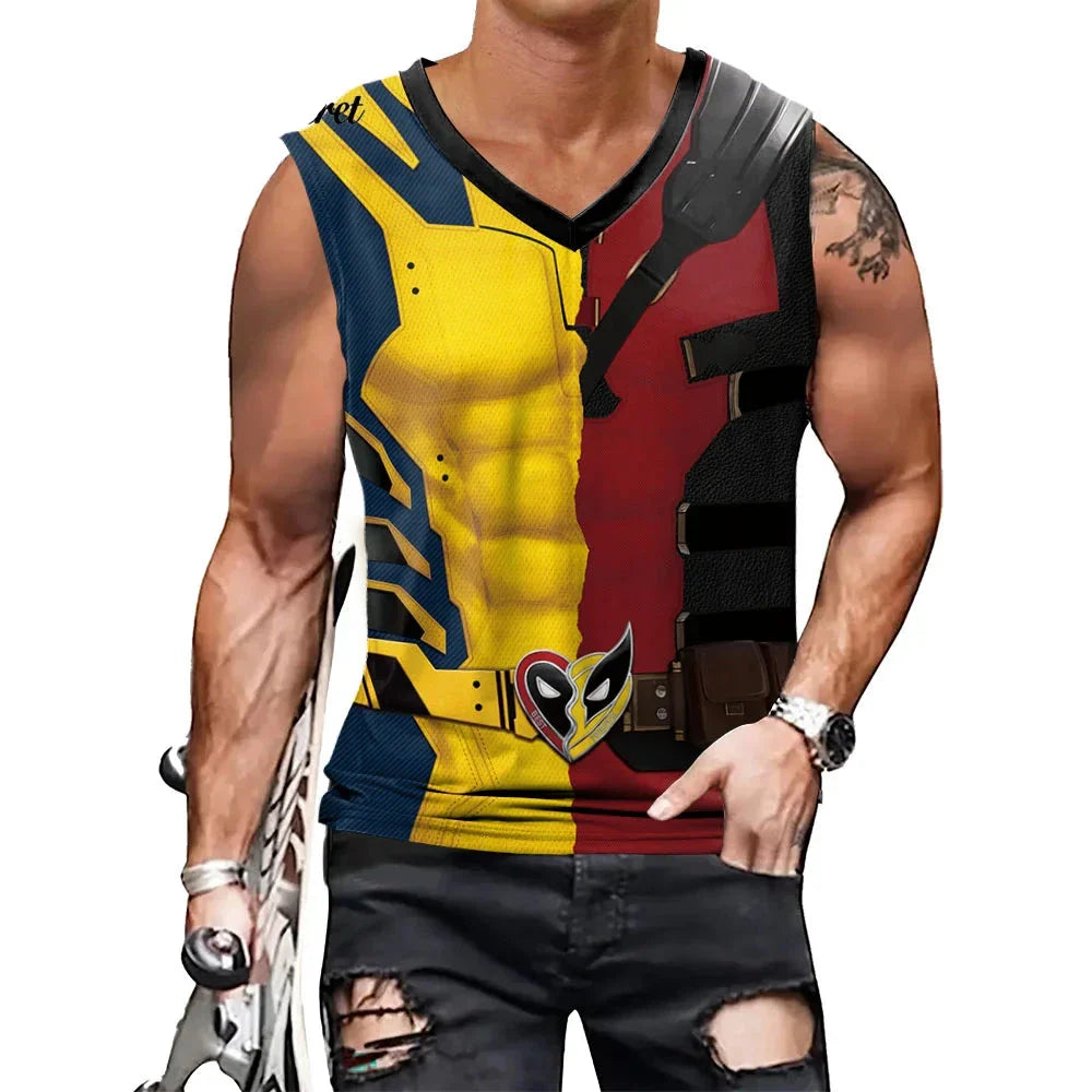 Deadpool & Wolverine Inspired Superhero Compression Tank Top - Perfect for Cosplay - Tophatter Daily Deals