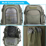 60L Expandable Tactical Backpack Molle Green Backpacks - Tophatter Daily Deals