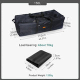 150L Folding Camping Storage Bag Waterproof Black Duffel Bags - Tophatter Daily Deals