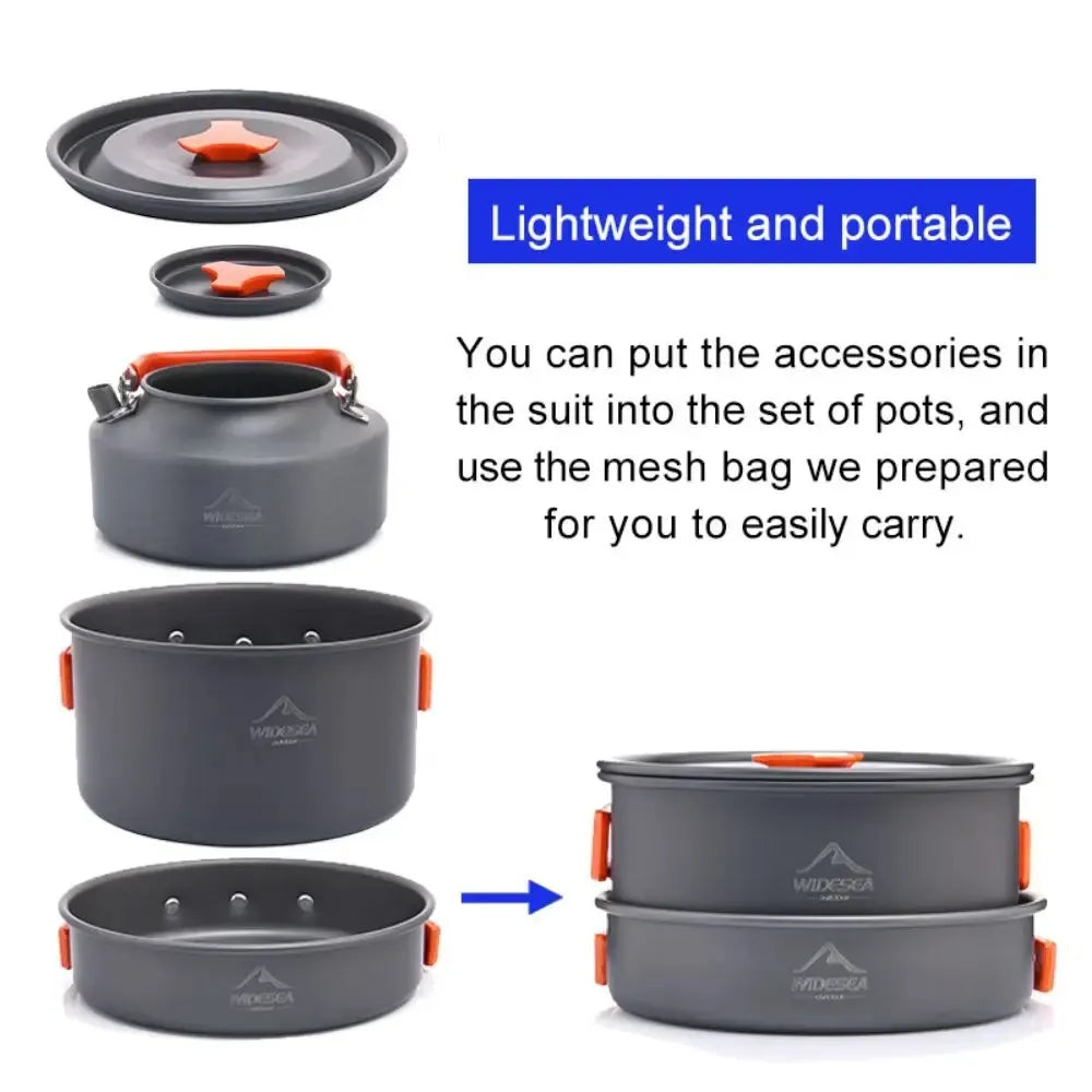 Camping Cookware Tableware Set Black Camp Cooking - Tophatter Daily Deals