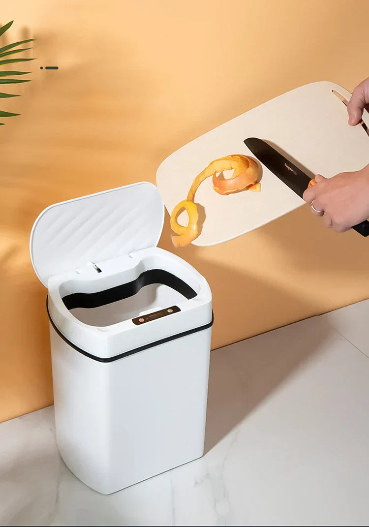 Smart Sensor Trash Can Rectangular Kitchen Bathroom - Tophatter Daily Deals
