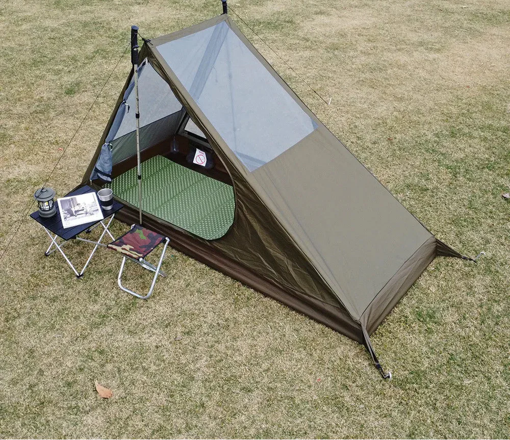 Airy 1 Mesh Tent Backpacking Shelter with Dual Doors Green Tents - Tophatter Daily Deals