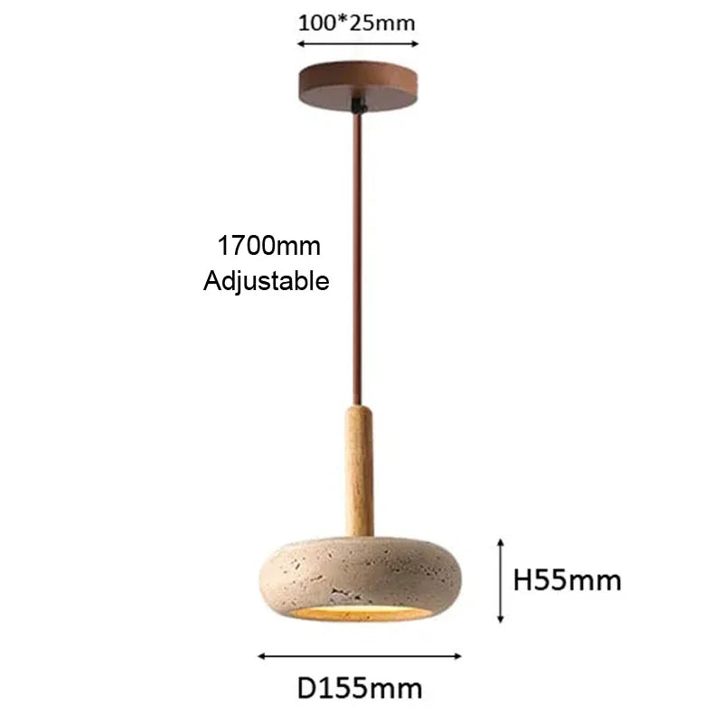 Japandi LED Pendant Lamp Yellow Stone Wabi Sabi Ambient Design - Tophatter Daily Deals