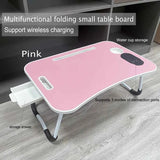 Simple, Sturdy and Durable, Wireless Charging, Foldable Small Table, Bed Laptop Table Lk-Xzbf United States Furniture & Decor - Tophatter Daily Deals