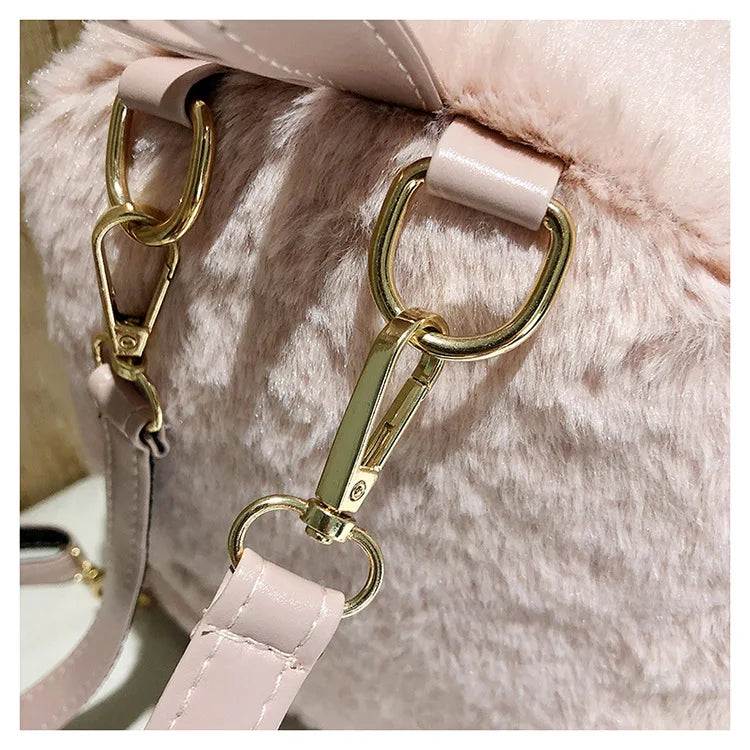 Faux Fur Mini Rabbit Ear Backpack Animals - Tophatter Daily Deals