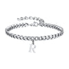 Initials Cuban Link Bracelet Stainless Steel Adjustable R - Tophatter Daily Deals