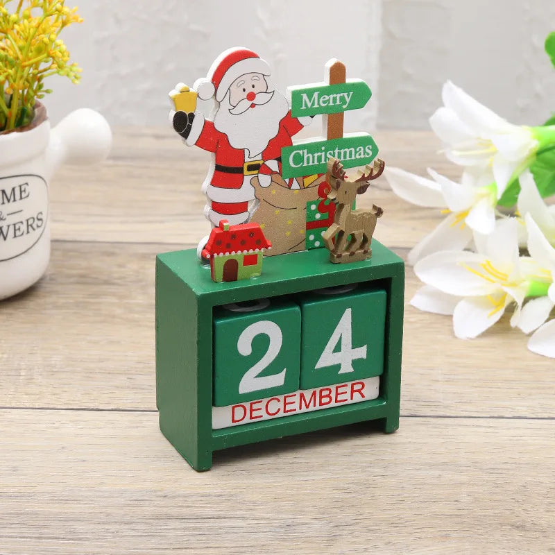 Christmas Wooden Countdown Calendar Ornament Tabletop Decor - Tophatter Daily Deals