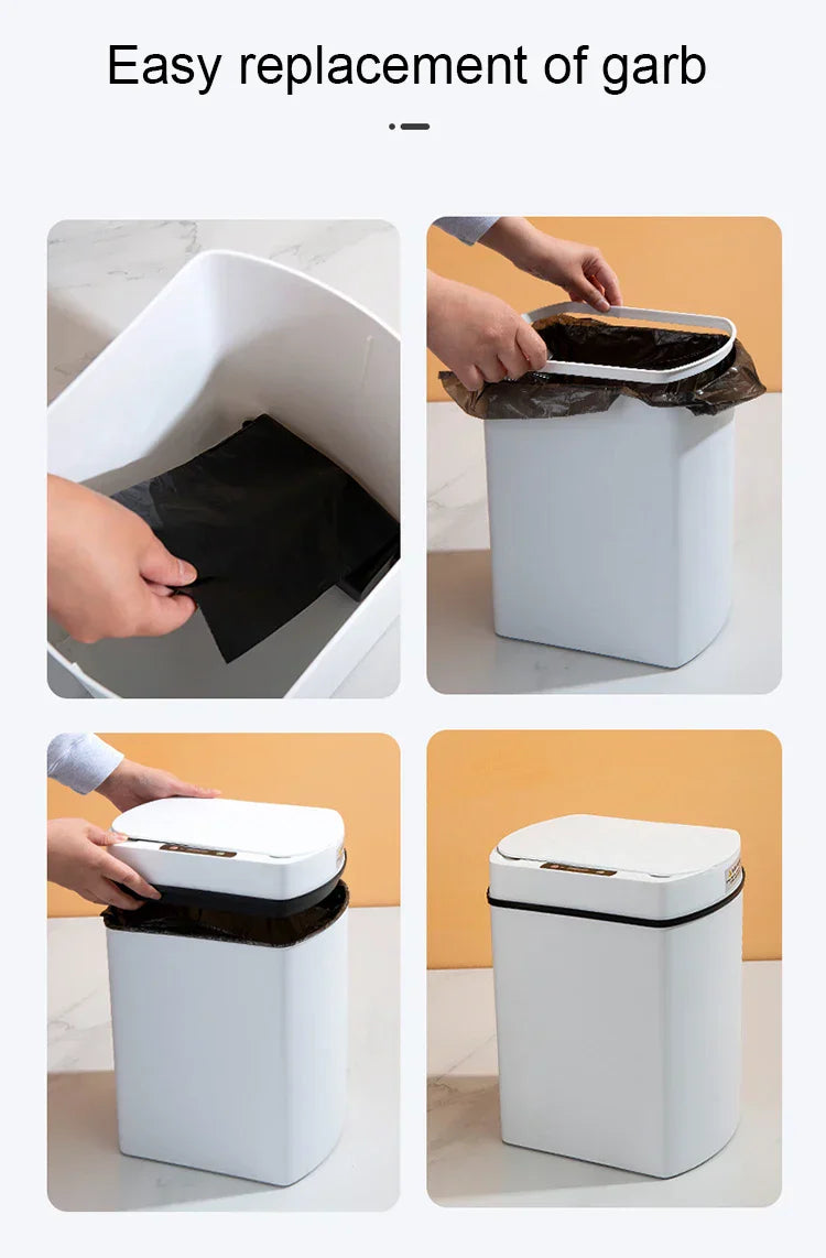 Smart Sensor Trash Can Rectangular Kitchen Bathroom - Tophatter Daily Deals