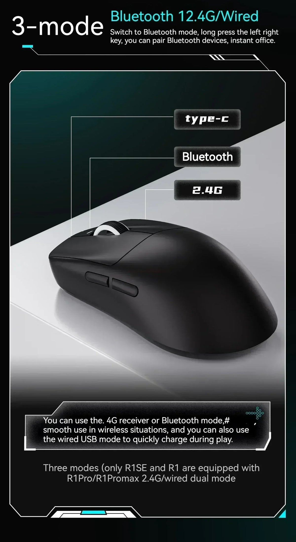 Gaming Mouse Wireless Lightweight Ambidextrous 26000 DPI - Tophatter Daily Deals