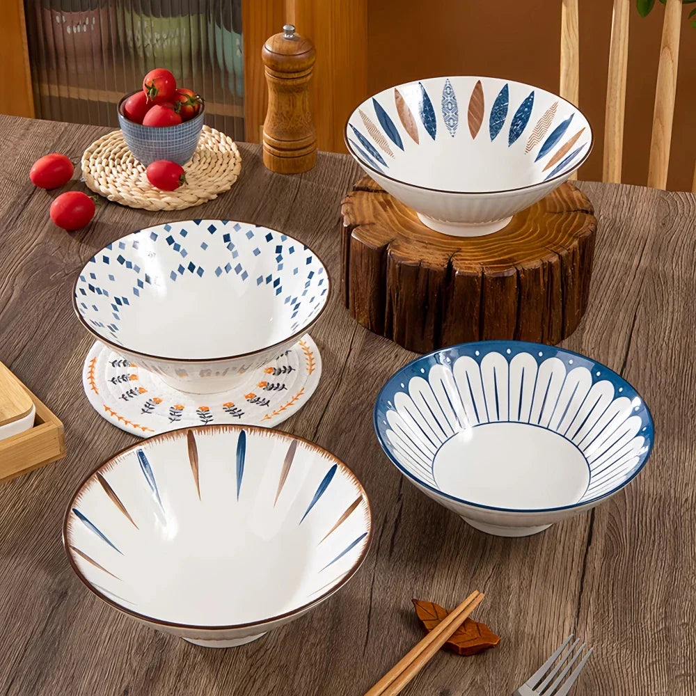 Ramen Bowl 8 Inch Porcelain Japanese Noodle Bowl Large - Tophatter Daily Deals