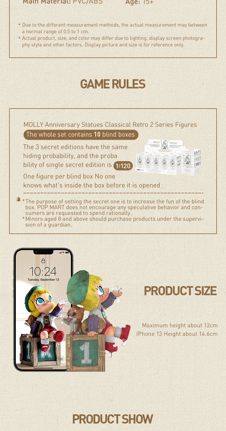 Genuine Pop Mart Molly Anniversary Statues Classical Retro 2 Series Blind Box Figures Mythical - Tophatter Daily Deals