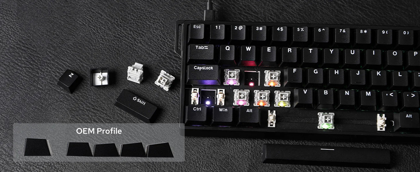 Mechanical 60 Percent Hot Swap Keyboard Aluminum RGB Hall - Tophatter Daily Deals