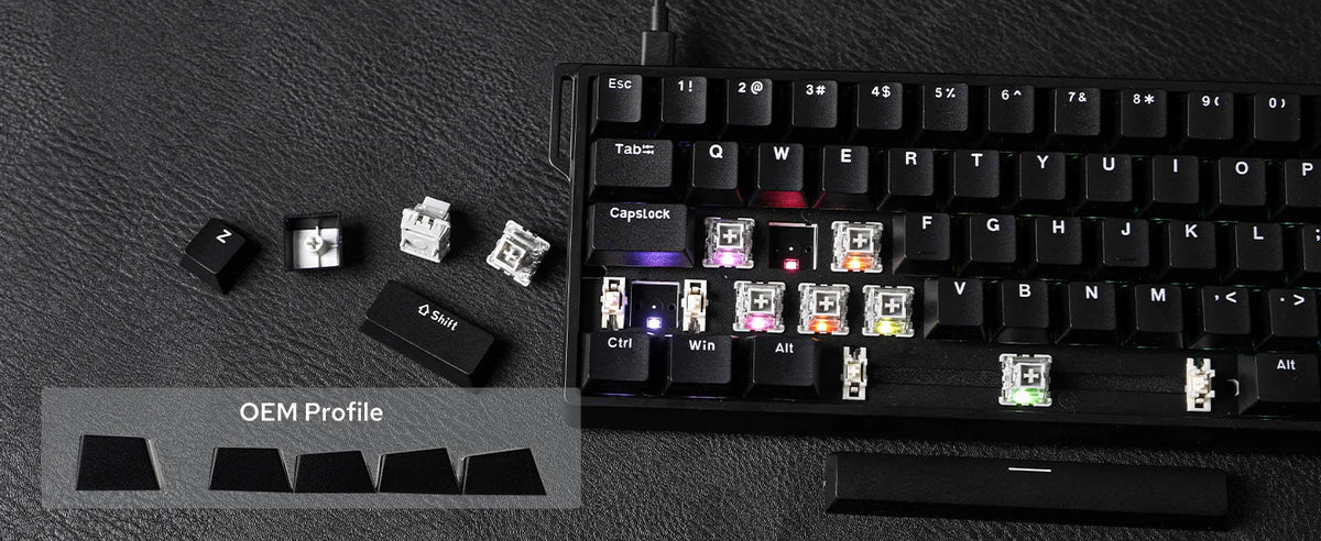 Mechanical 60 Percent Hot Swap Keyboard Aluminum RGB Hall - Tophatter Daily Deals