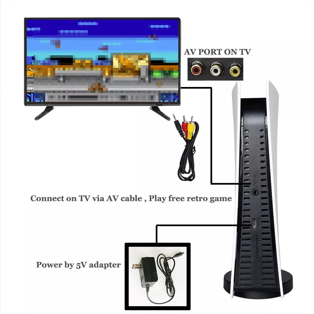 Game Station 5 Video Game Console With 200 Classic Game 8 Bit TV Consola Retro Handheld Kids USB Wired Gaming Player AV Output Video Game Consoles - Tophatter Daily Deals