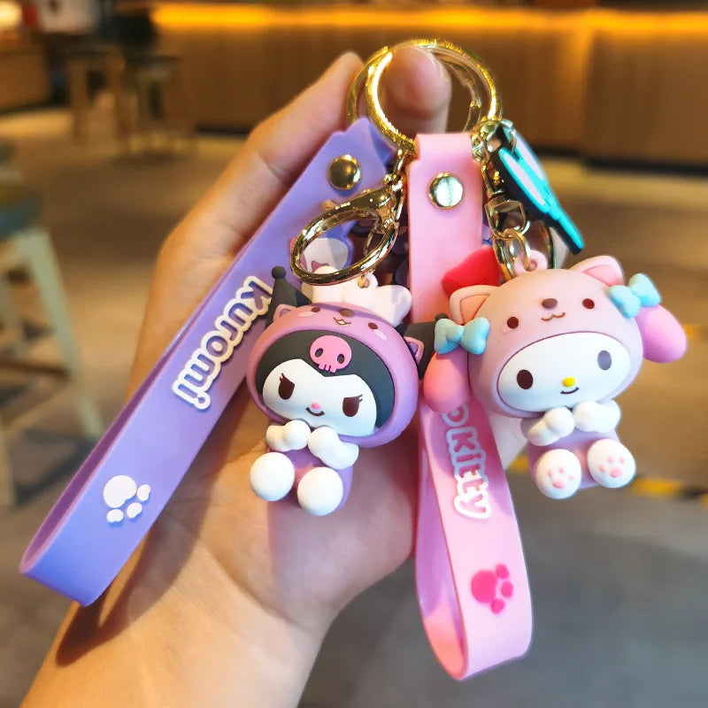Kawaii Hello Kitty Keychain Sanrio My Melody Kuromi Cinnamoroll Car Key Ring Keychain Animals - Tophatter Daily Deals