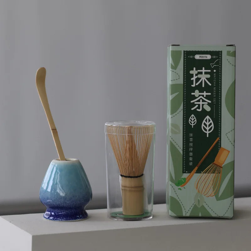 Ceramic Matcha Tea Set With Bamboo Whisk Gift Box Kit Set A - Tophatter Daily Deals