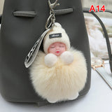 Pompom Sleeping Baby Keychain Plush Bag Charm Cute Gift A14 - Tophatter Daily Deals