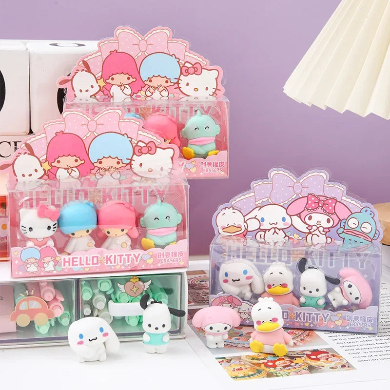 Set of 12 Sanrio Toys Kawaii Eraser Figures Anime - Tophatter Daily Deals