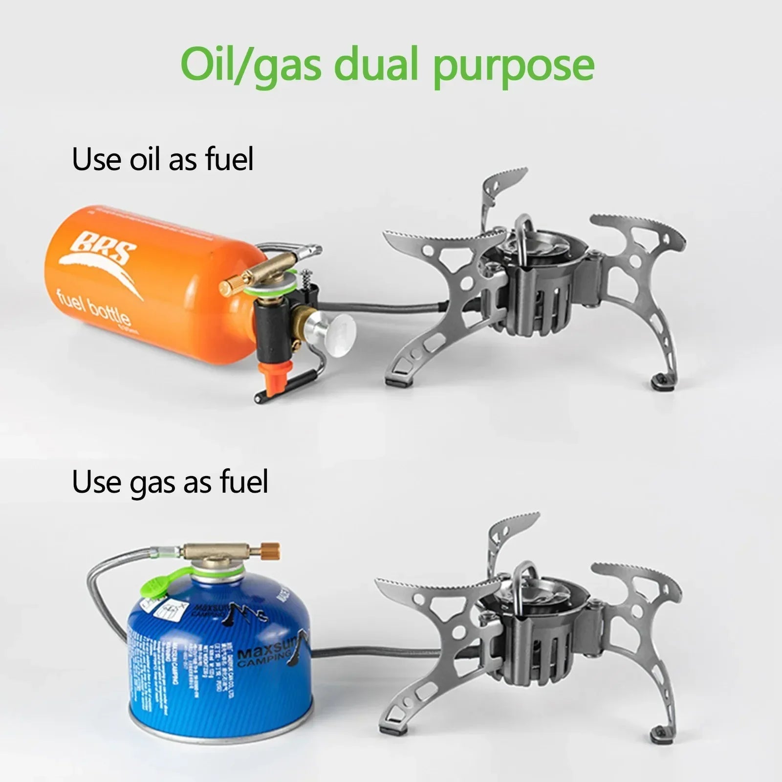 Multi-Fuel Gas Camping Stove Silver Camp Cooking - Tophatter Daily Deals