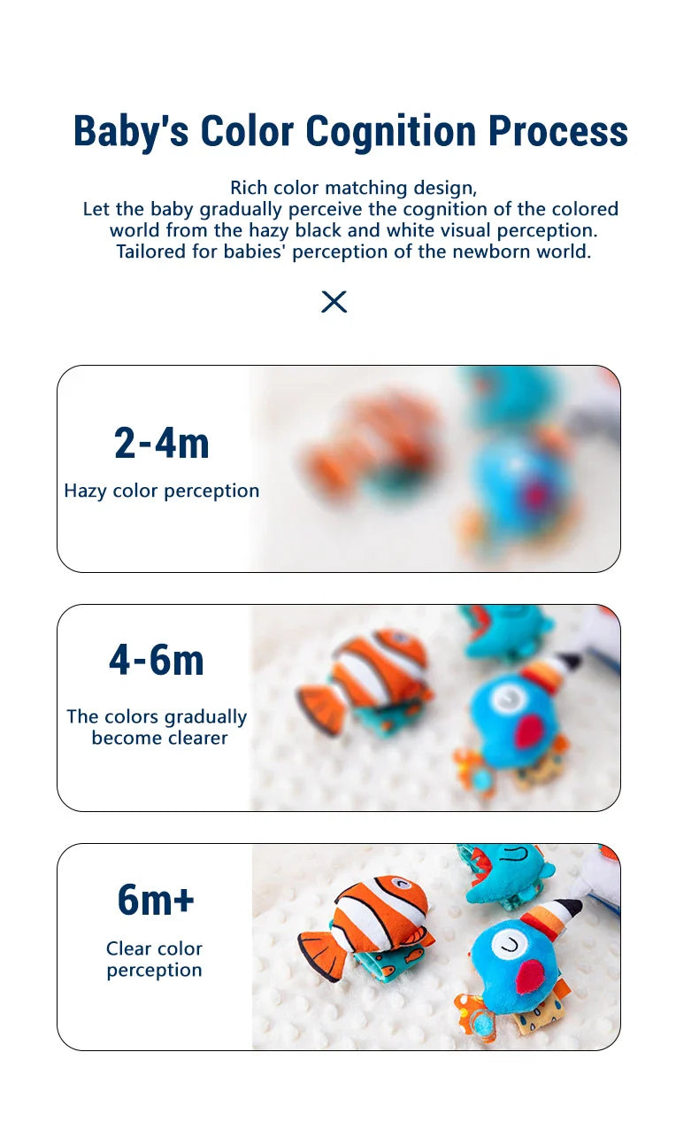 Baby Wrist Rattle Set Newborn Sensory Toys Soothing Gift - Tophatter Daily Deals