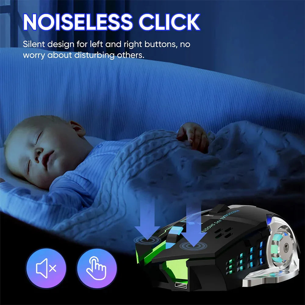 Wireless Gaming Mouse Rechargeable Silent RGB Backlight - Tophatter Daily Deals