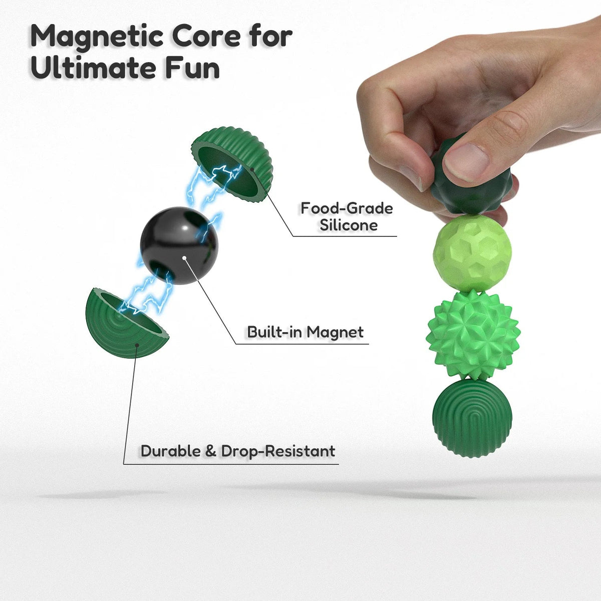 Magnetic Ball Fidget Toy Silicone Sensory Stress Relief - Tophatter Daily Deals