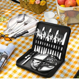 20-Piece Steel Outdoor Camping Cutlery Set Silver Camp Cooking - Tophatter Daily Deals