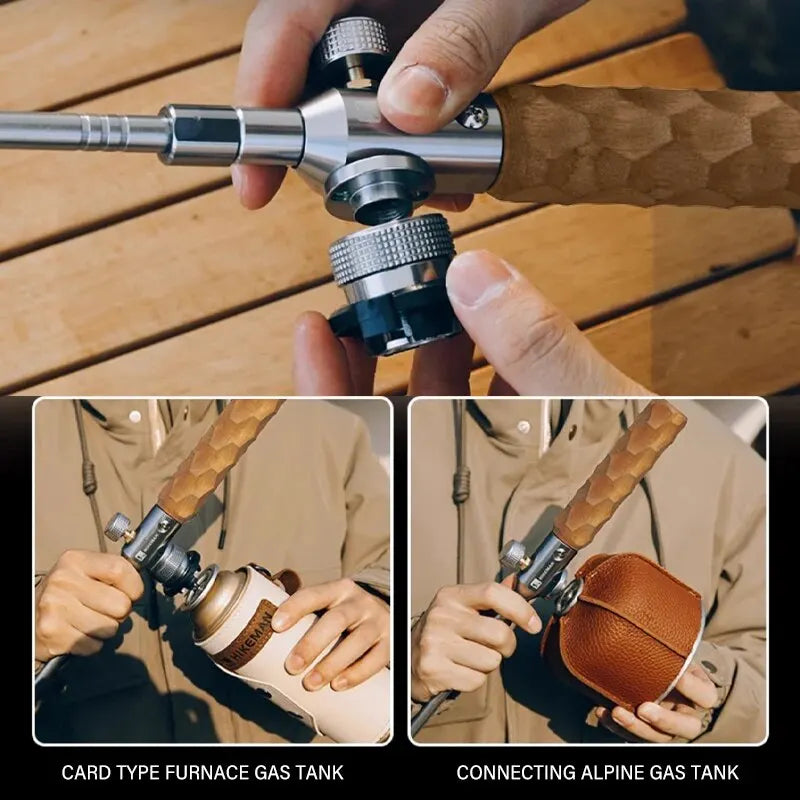 Three-Stage Outdoor Gas Burner Torch Silver Camp Cooking - Tophatter Daily Deals