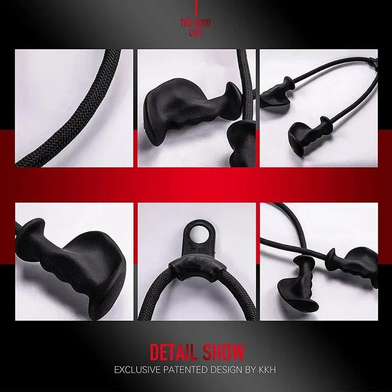 Rope Pulldown Attachment Cable Handle Black Fitness - Tophatter Daily Deals
