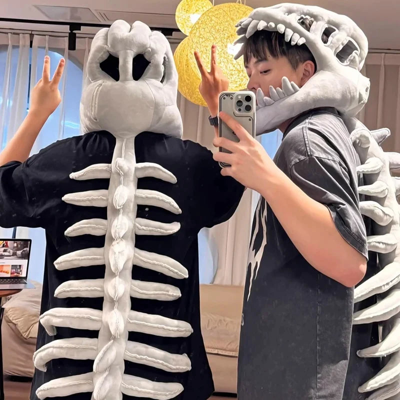Dinosaur Costume Skeleton Plush Headgear Halloween 2025 - Tophatter Daily Deals