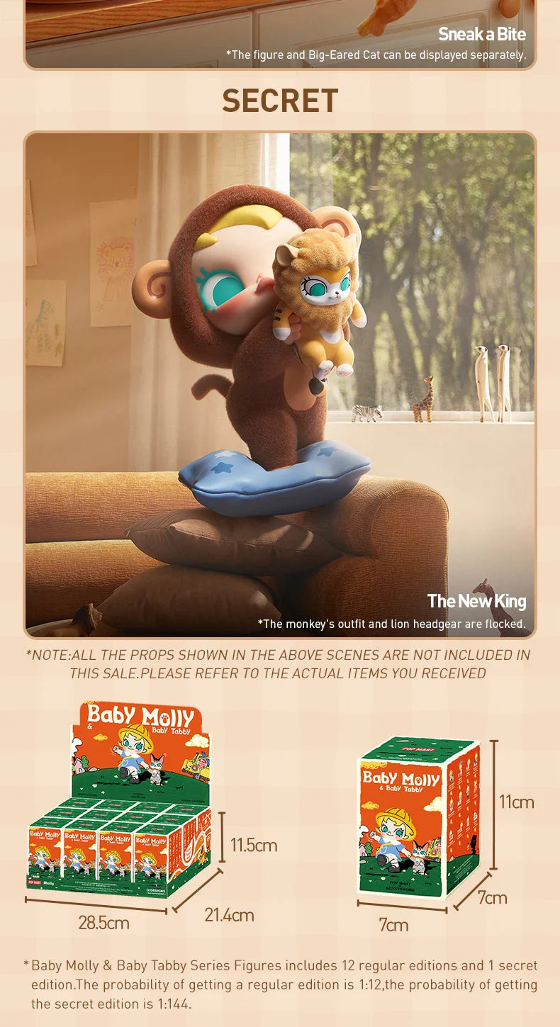 Genuine Pop Mart Baby Molly & Baby Tabby Series Blind Box Figures Animals - Tophatter Daily Deals