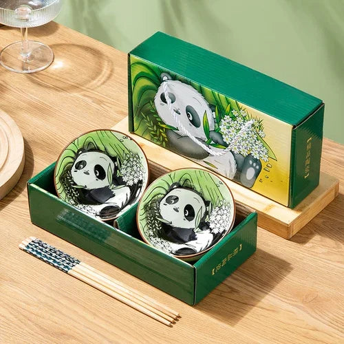 Japanese Hand Painted Ceramic Bowl Set With Chopsticks A- 2bowl 2chopsticks - Tophatter Daily Deals