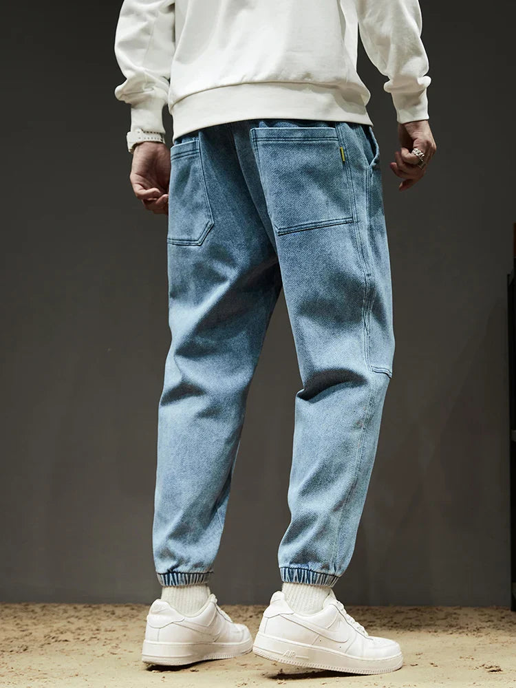 Lightweight Men’s Jogger Jeans - Baggy Tapered Cotton Blend - Tophatter Daily Deals