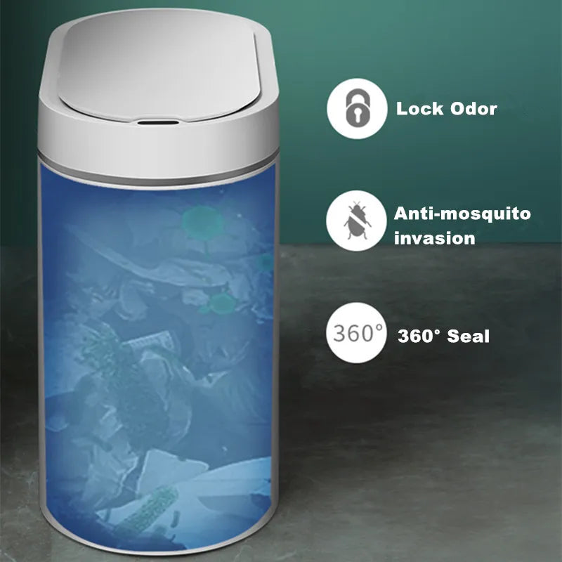 Sensor Trash Can Touchless 8L Kitchen Bathroom Bin Compact - Tophatter Daily Deals