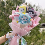Sanrio Friends Mixed Plush Bouquet My Melody Kuromi Cinnamoroll Hello Kitty Pochacco x Cinnamoroll x Kuromi x My Melody x Pink Flowers - Tophatter Daily Deals