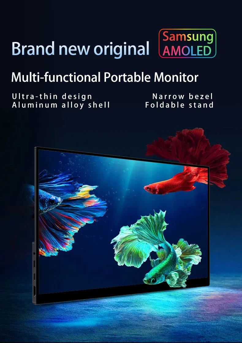OLED 13.3 Portable Monitor Metal Frame Travel Display - Tophatter Daily Deals
