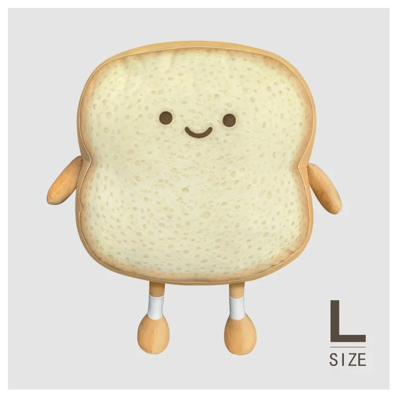 Happy and Sad Face Toast Bread Plushie Happy (Large) Food - Tophatter Daily Deals