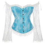 Supportive Women's Corset Top - Off Shoulder, Lace Satin - Tophatter Daily Deals