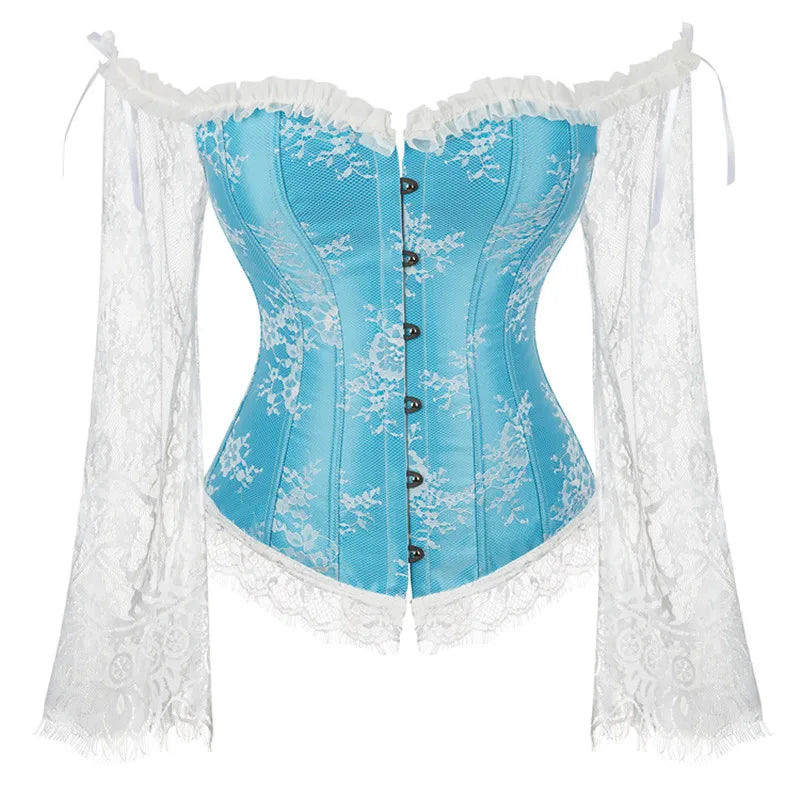 Supportive Women's Corset Top - Off Shoulder, Lace Satin - Tophatter Daily Deals