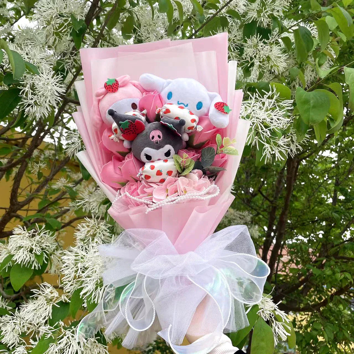 Sanrio Kuromi My Melody Hello Kitty Cinnamoroll Plush Bouquet Flowers - Tophatter Daily Deals