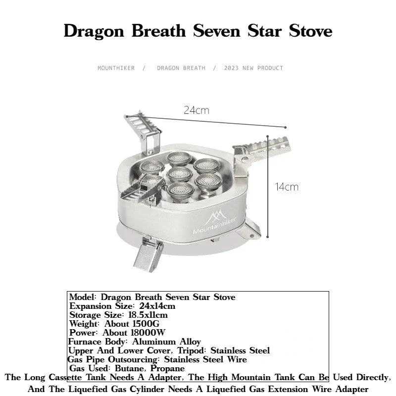 Seven Star 18000W Portable Gas Stove Silver Camp Cooking - Tophatter Daily Deals