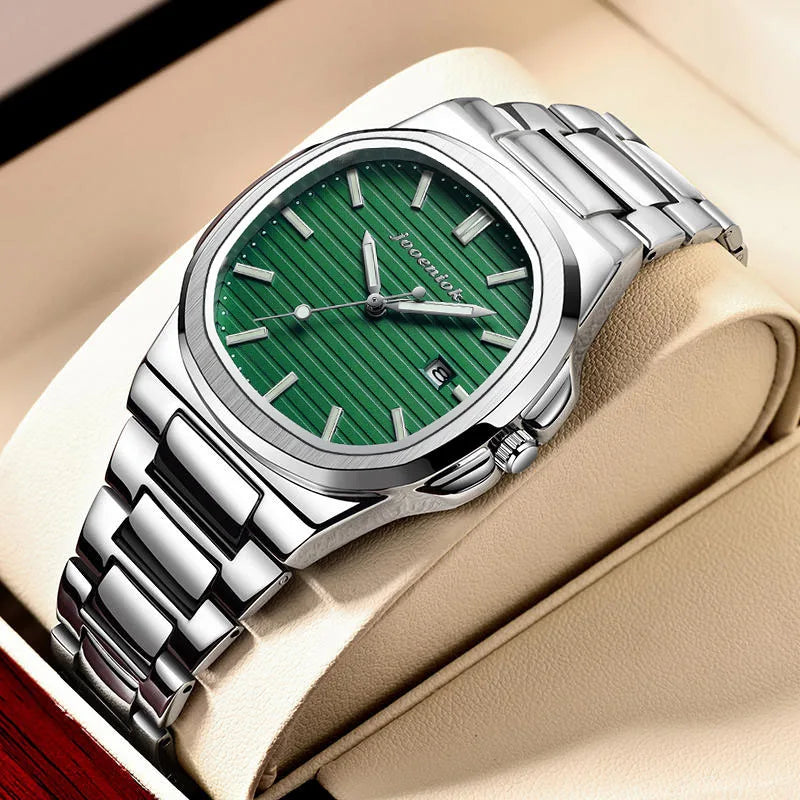 Luxury Quartz Watch Stainless Steel Date Waterproof Luminous - Tophatter Daily Deals