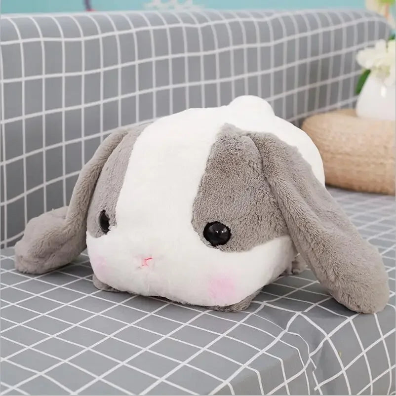 💖 Kawaii Loppy Bunny Rabbit Long Ears Plush Toy (Grey & White) Animals - Tophatter Daily Deals